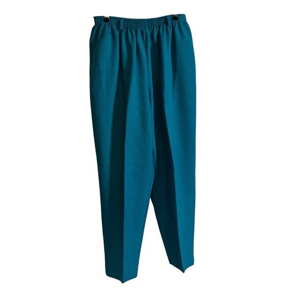 VTG Alfred Dunner Women’s Pants Size 14 Turquoise Elastic Waist Grannycore - Picture 1 of 6